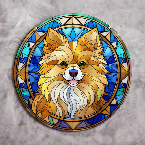 Pomeranian Glass Suncatcher Worktop Saver